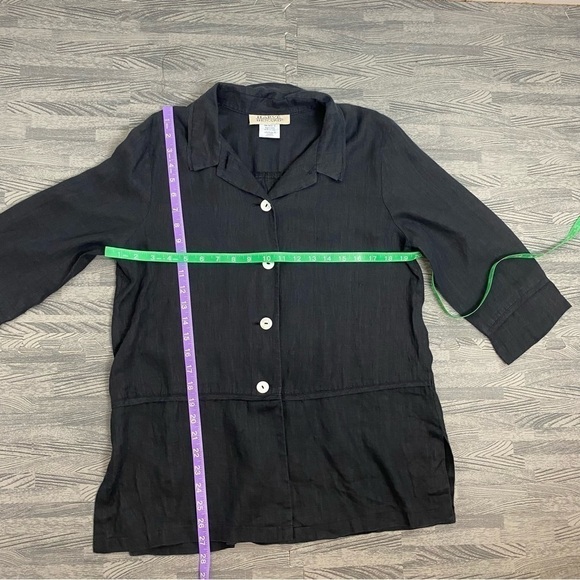 Harve Bernard Linen Button Front Lagenlook Shirt - Picture 4 of 14